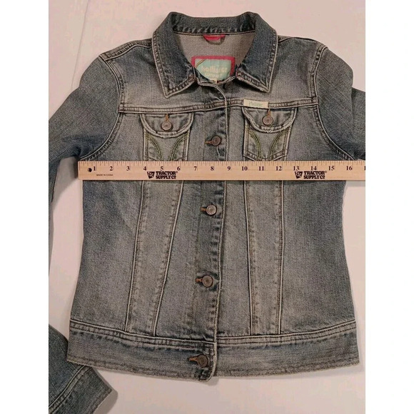 Vintage Y2K Hollister Distressed Wash Denim Button Up Jacket Medium... - Picture 4 of 9